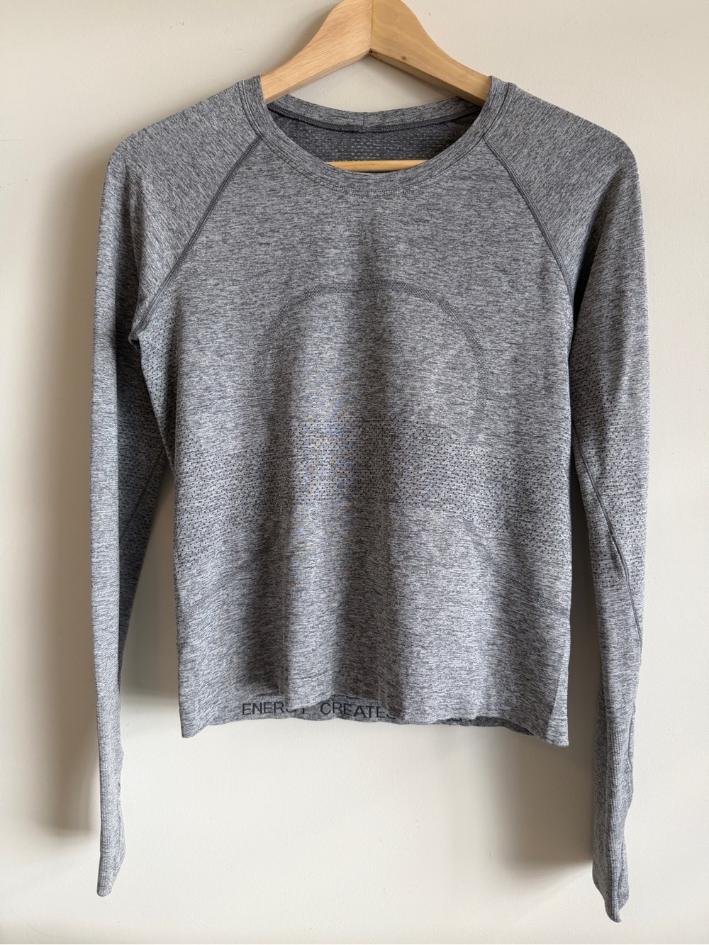 lululemon athletica Heather Gray Long-Sleeve Seamless Performance Top